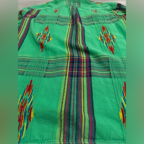 Polo Ralph Lauren Vintage Green Beacon Aztec Woven Button Down Shirt Size M - Picture 11 of 11